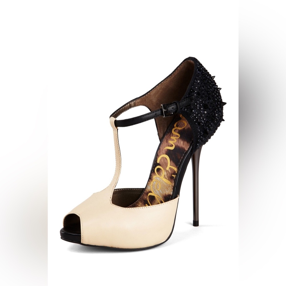 Black and Cream spiky Women's Heels